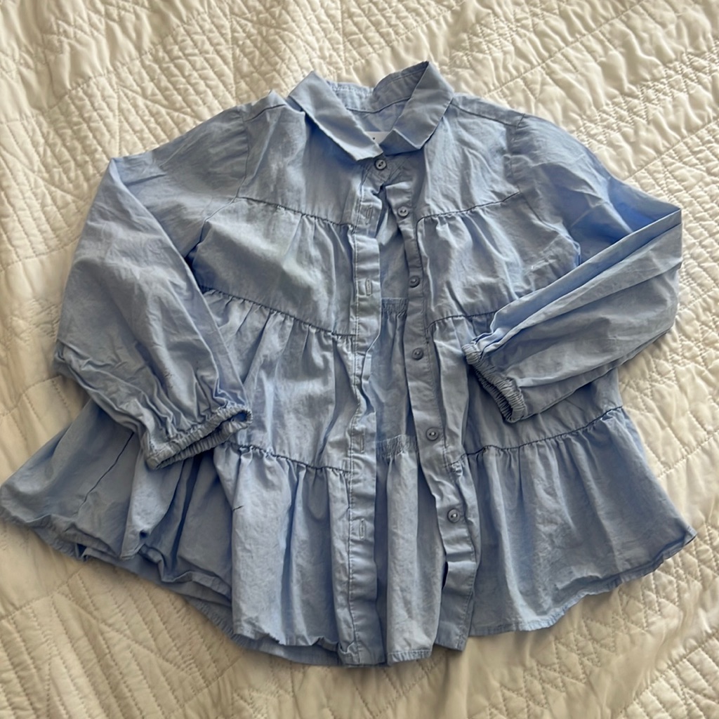 Zara Ruffle Button Down